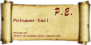Polnauer Emil névjegykártya