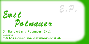 emil polnauer business card